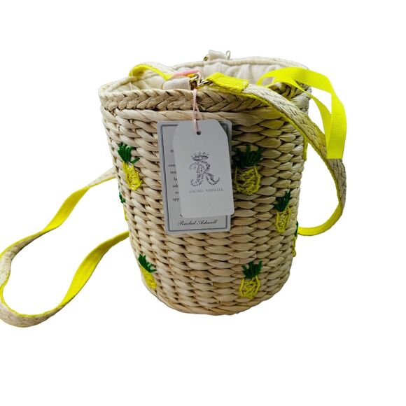 New Rachel Ashwell Pineapple Handbag Rattan Jute Crossbody North South Purse - Picture 3 of 16